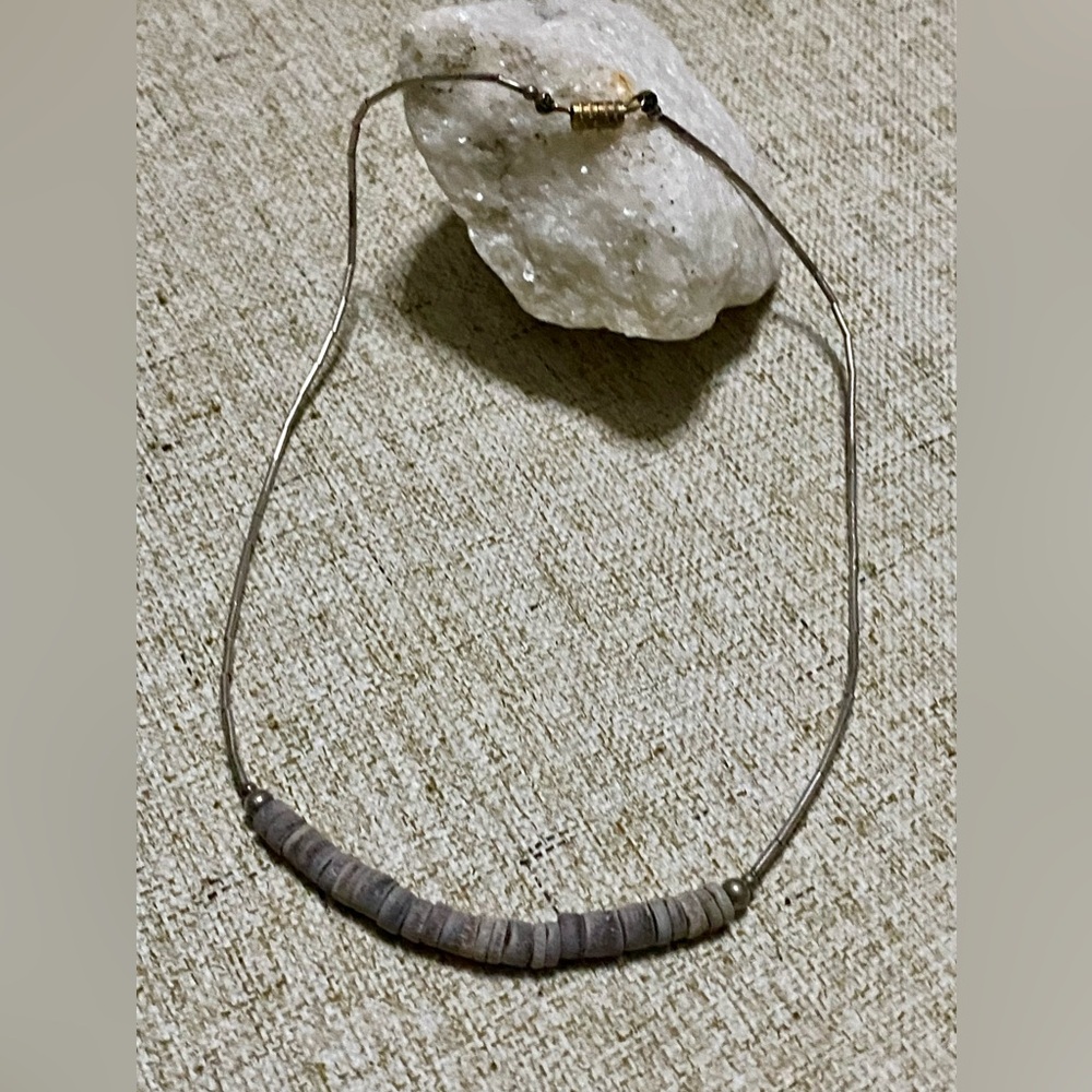 🦈Silver necklace, round shark spine beads, handmade🦈New, excellent condition🦈